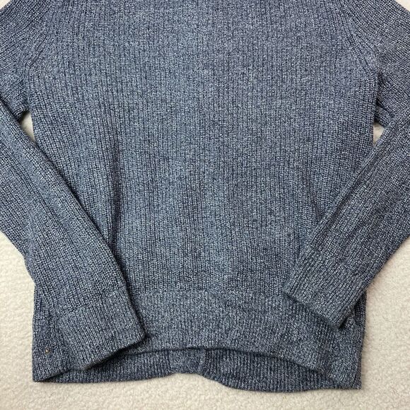 J. Crew Sweater Mens Medium Gray Cable Knit Cardigan Mock Neck Fisherman - Picture 11 of 12